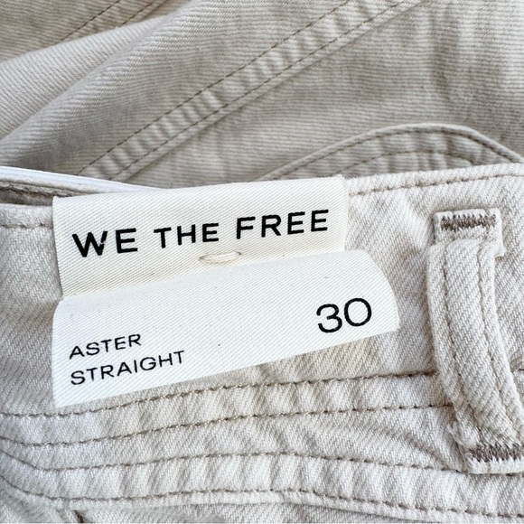 NWT Free People Aster Straight Leg Jeans Denim We The Free in Cream 30 - Picture 8 of 14